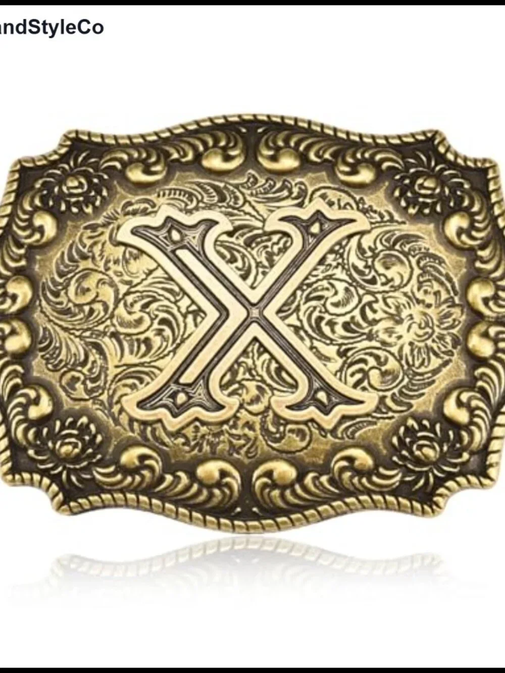 Western Belt Buckle Initial Zinc Alloy Cowboy Snap on Belts